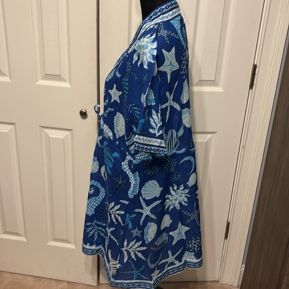 Haute Hippie Blue and White Shell Print Swim Coverup - Picture 9 of 11